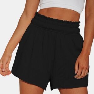 Paperbag Waist Shorts XS Black